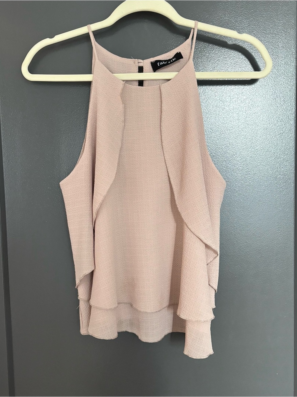Fab’rik Blush Pink Layered Ruffle Halter Top Medium